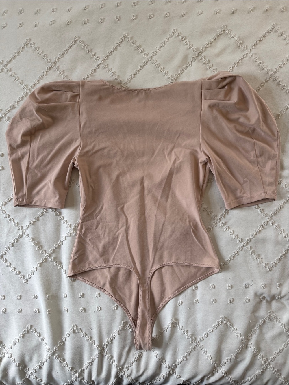 Free People Puff Sleeve V-Neck Bodysuit Blush Size Small NWOT - Picture 9 of 9